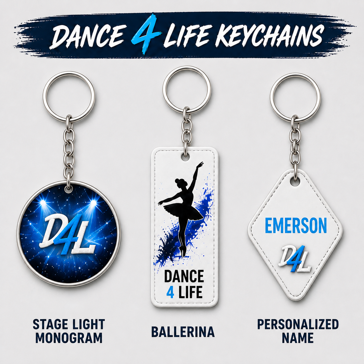 Dance 4 Life Sublimated Keychain