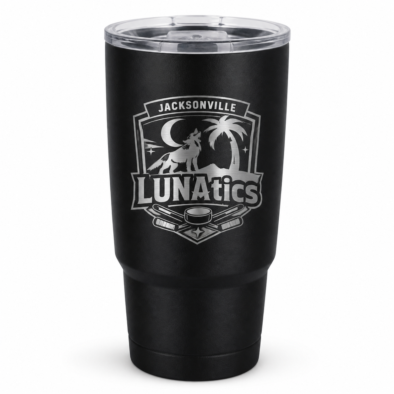 LUNAtics Laser-Engraved 20 oz Black Tumbler