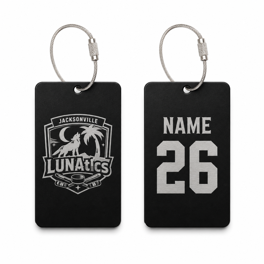 LUNAtics Laser-Engraved Hockey Bag Tag