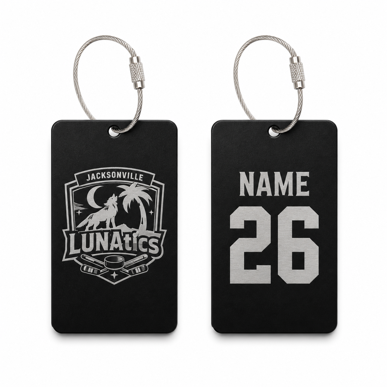 LUNAtics Laser-Engraved Hockey Bag Tag